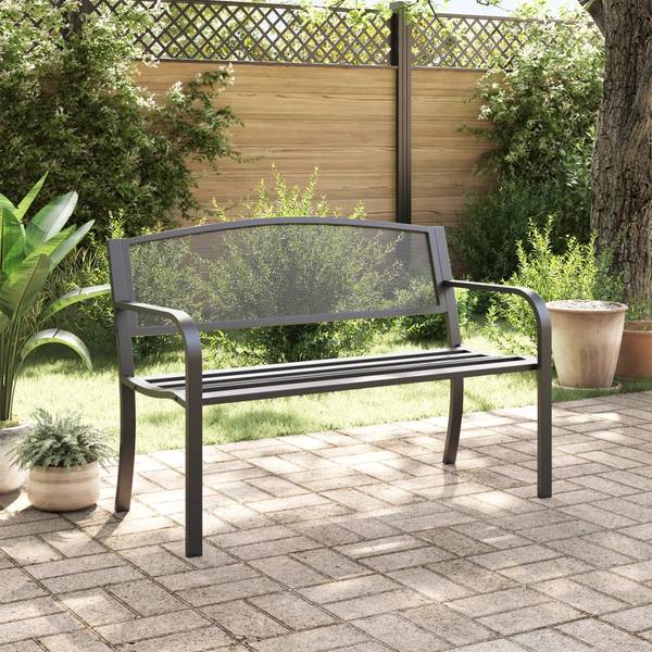 Gartenbank 4002827 Schwarz - Stahl - 119 x 82 x 52 cm