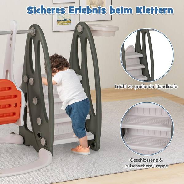 Kinderschommel FE32372ADNL oranje - kunststof - 150 x 98 x 182 cm