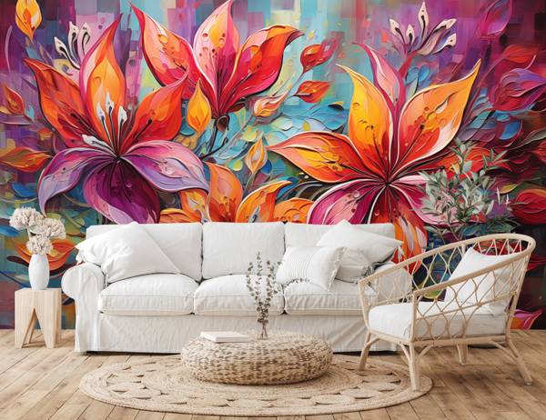 Vlies-Fotobehang ABSTRACT Bloemen Natuur 360 x 240 x 240 cm