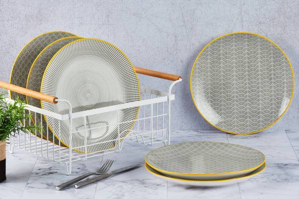 Ensemble d'assiettes PATTERN Ø26cm Gris - Céramique - 26 x 3 x 26 cm