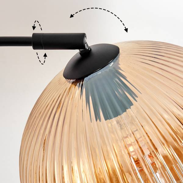 Stehlampe Cesaro Orange - Aluminium - Klarglas - Marmor - 105 x 185 x 72 cm