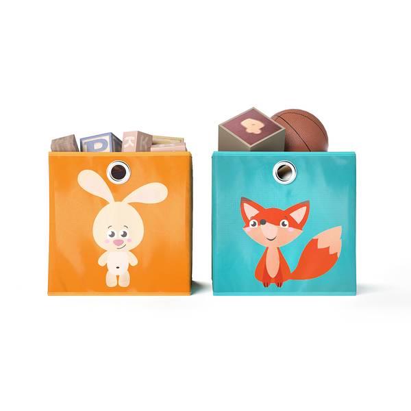 Boîte pliante  29968 Bleu - Orange - Matière plastique - 30 x 30 x 30 cm