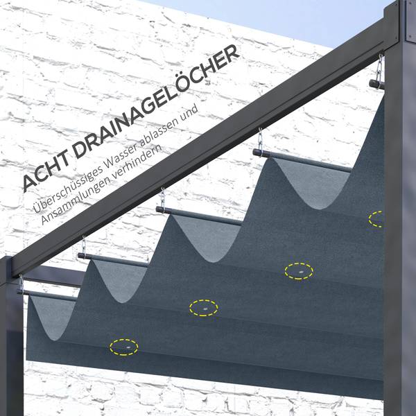 Ersatzdach 84C-466V00CG Grau - Textil - 245 x 23 x 286 cm