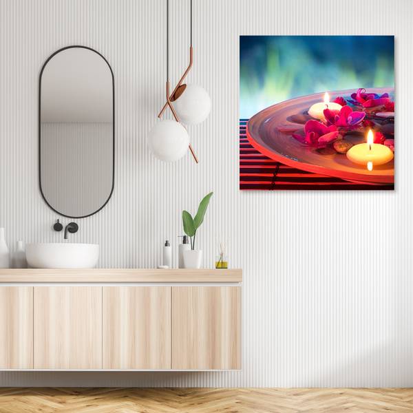 Wandbild schwimmende blumennd 30 x 30 cm