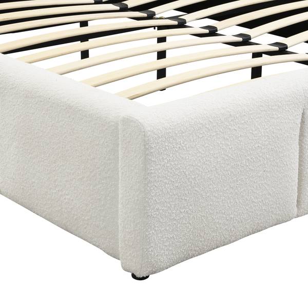 Lit rembourré LineMUD Ⅱ Beige - Bois manufacturé - 202 x 95 x 220 cm