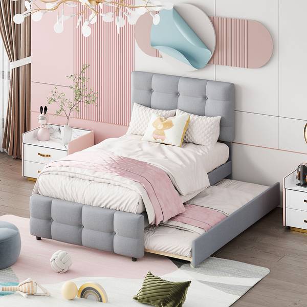 Polsterbett-BB1105 Grau