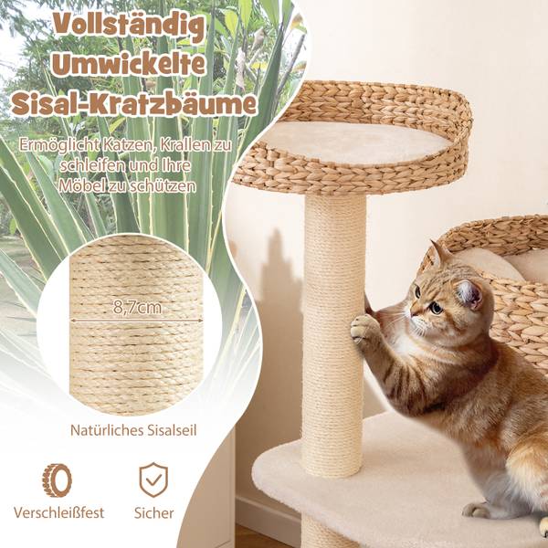 Kratzbaum BE9697ITDE Beige - Holzwerkstoff - 45 x 104 x 45 cm