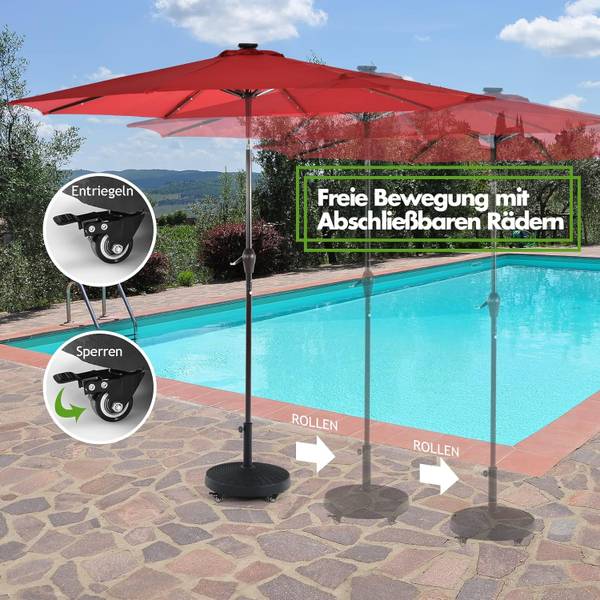 Parasolstandaard AB92074NL zwart - metaal - 52 x 44 x 52 cm