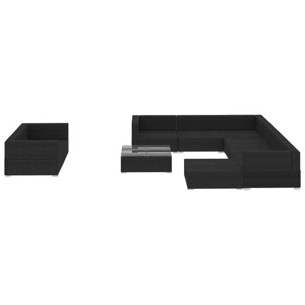 Mobilier de jardin 46755 (lot de 10) Noir - Polyester - 74 x 26 x 74 cm
