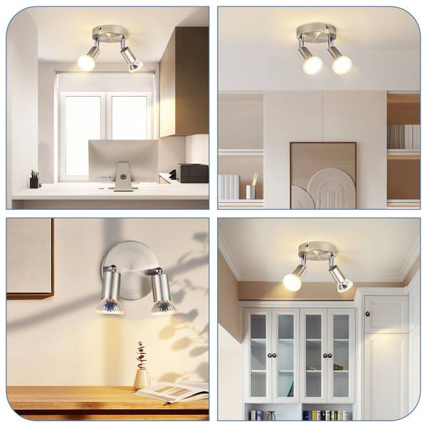 Spot plafond Windsheim 2 ampoules Argenté