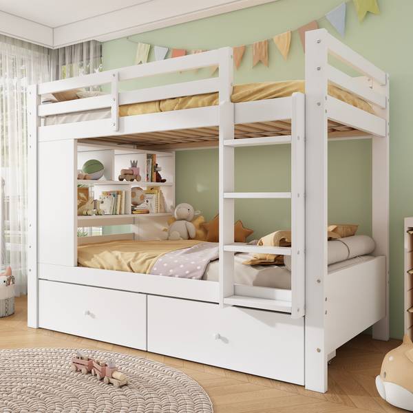 Etagenbett BAMUD82 Ⅰ Weiß - Holzwerkstoff - 104 x 160 x 205 cm