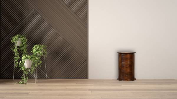 Kommode Trommel Braun - Mango - Messing - 40 x 58 x 40 cm