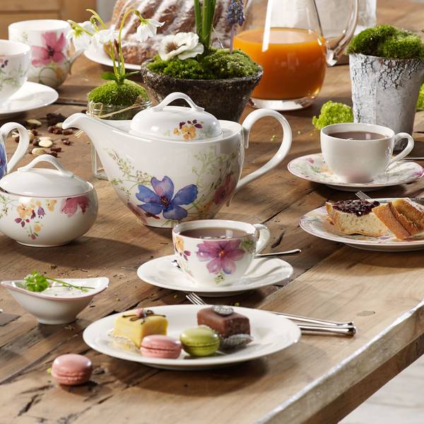 Untertassen Mariefleur Gris 6er Set Porzellan - 19 x 3 x 19 cm