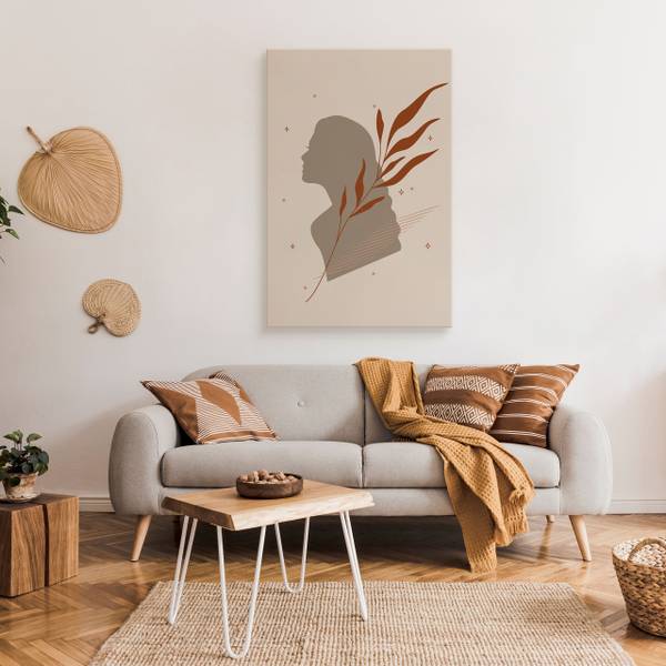 Leinwandbild PORTRÄT Blätter Boho 80 x 120 x 120 cm