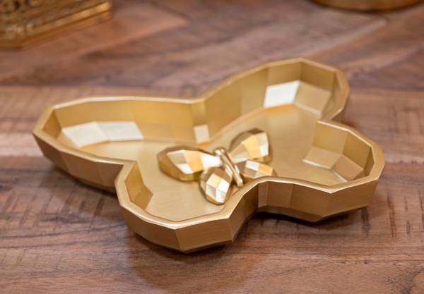 Svuotatasche Butterfly Gold - Harz - 21 x 3 x 18 cm