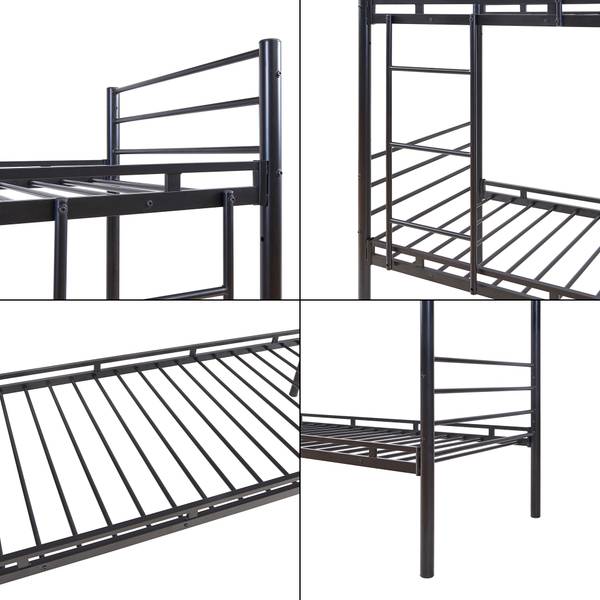 Metall-Etagenbett Bevapis Schwarz - Stahl - 94 x 171 x 210 cm
