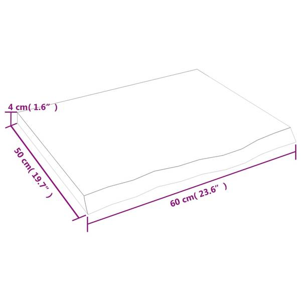 Waschtischplatte 3028687-2 Dunkelbraun - 50 x 4 cm