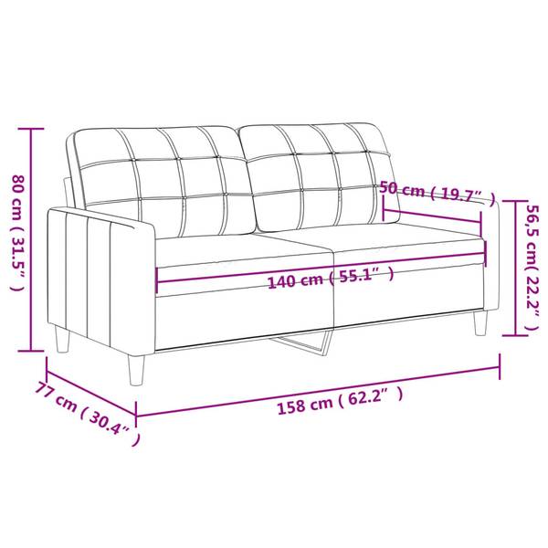 2-Sitzer-Sofa XT9461 Braun - Tiefe: 158 cm