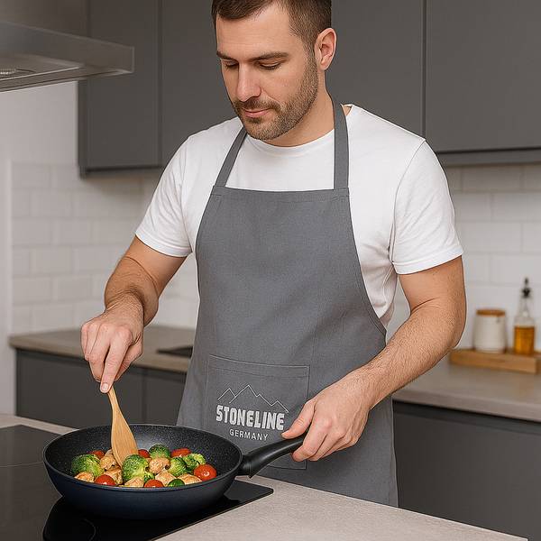 Küchenschürze Grau - Textil - 21 x 1 x 31 cm