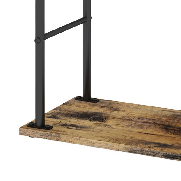 Porte-serviettes industriel tablette Noir - Marron - Acier - 40 x 81 x 24 cm