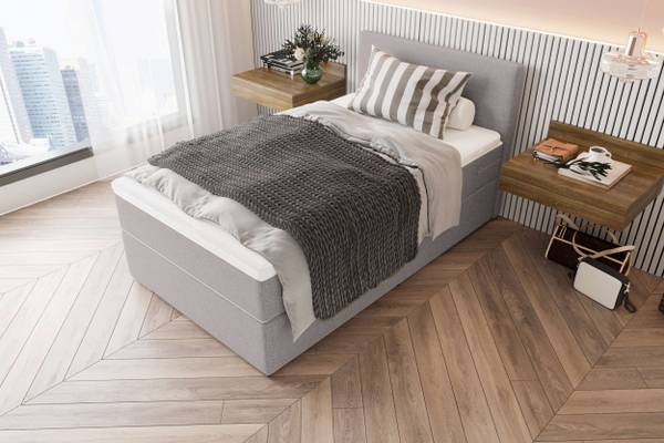 Boxspringbett Phönix Mini Hellgrau - Liegefläche Breite: 100 cm