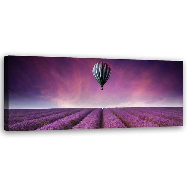 Wandbild ballon über einem lavendelfeld 120 x 40 cm