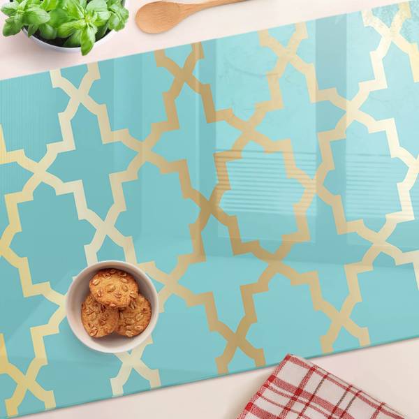 Schneidebrett Arabi Gold - Glas - 52 x 1 x 80 cm