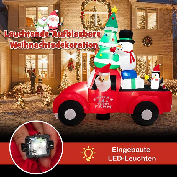 Aufblasbarer Weihnachtsmann Textil - 120 x 240 x 220 cm