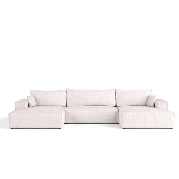 Wohnlandschaft NUBO mit Schlaffunktion Hellbeige