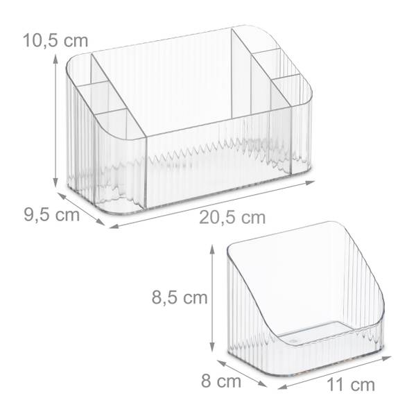Lot de 2 organiseurs à maquillage Matière plastique - 21 x 11 x 10 cm