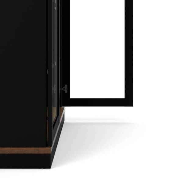 Vitrine Axinte Schwarz - Holzwerkstoff - 36 x 200 x 89 cm