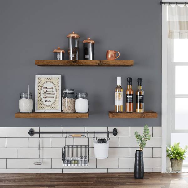 Wandregal Wandboard Maputo Braun - Holzwerkstoff - 20 x 4 x 80 cm