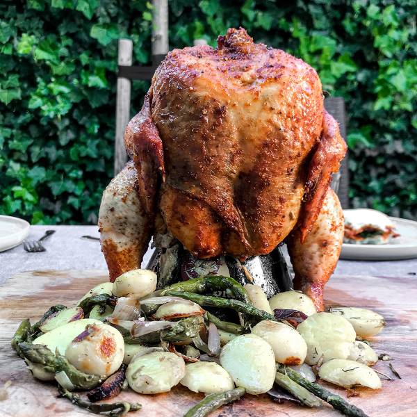 Hähnchenhalter für Kamado-Grill Schwarz - Steingut - 12 x 11 x 12 cm