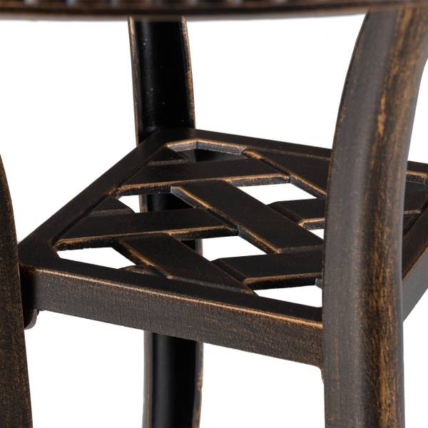 Table de jardin au design rustique Noir - Doré - Aluminium - 53 x 53 x 53 cm