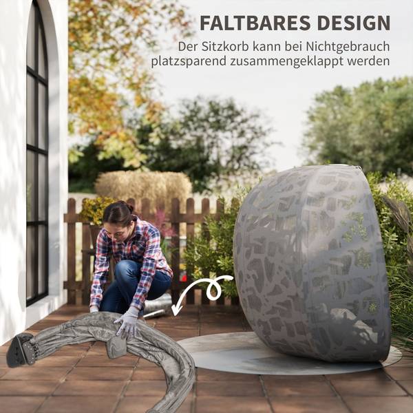 Hängesessel 84A-264V00SD Beige - Metall - 103 x 172 x 130 cm