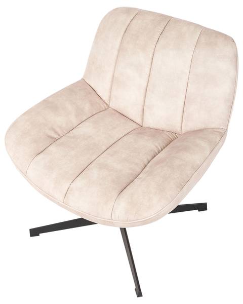 Fauteuil LIA 2-delig beige - zwart - textiel - 71 x 79 x 80 cm