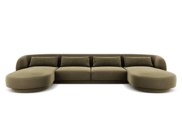 Panoramasofa TULUM Grün - Textil - 330 x 70 x 156 cm