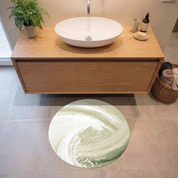 BADEMATTE Wirbel Grün - Microfaser - 70 x 70 x 1 cm