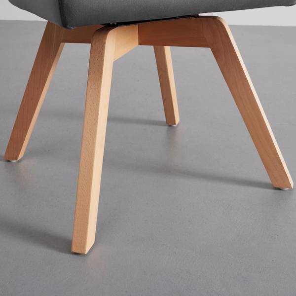 Stuhl KATRIN Grau - Massivholz - Textil - 45 x 88 x 62 cm