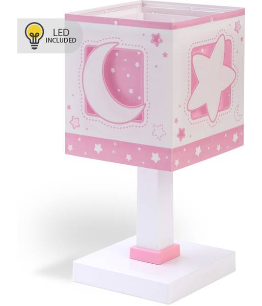 Nachttischlampe LED Nachtlicht   Moonlig Pink - Kunststoff - 15 x 30 x 15 cm
