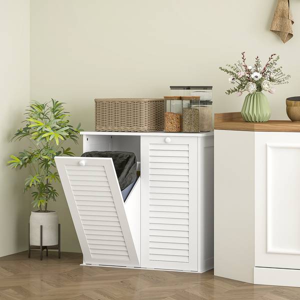 Wäscheschrank 834-797V90WT Weiß - Holzwerkstoff - 38 x 73 x 70 cm