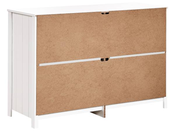Commode HAZELVALE Noir - Blanc - Bambou - 120 x 80 x 45 cm