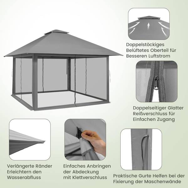 Gartenpavillon NP10828 Grau