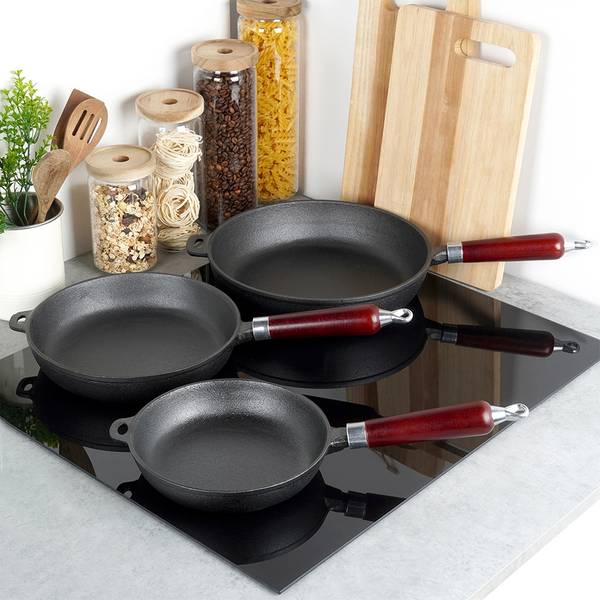 Pfannenset 3er Set 392 Schwarz - Metall - 29 x 6 x 52 cm