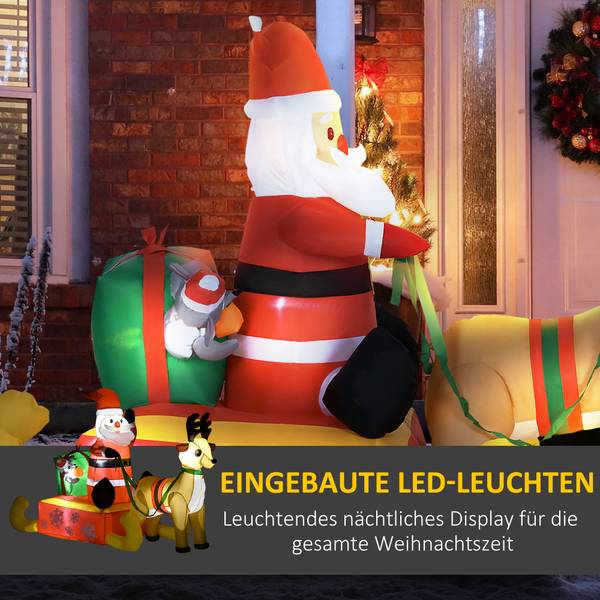 Aufblasbar Weihnachtsdeko 844-194V90RD Rot - Textil - 72 x 122 x 190 cm