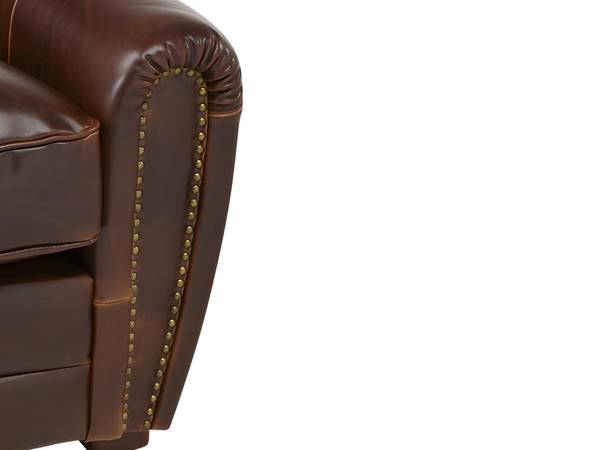 Ensemble canapé fauteuil BAUDOIN Marron - Cuir véritable - 84 x 85 x 150 cm