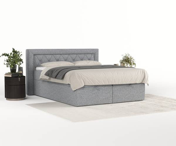 Premium Boxspringbett Jayleen Grau - Liegefläche Breite: 140 cm