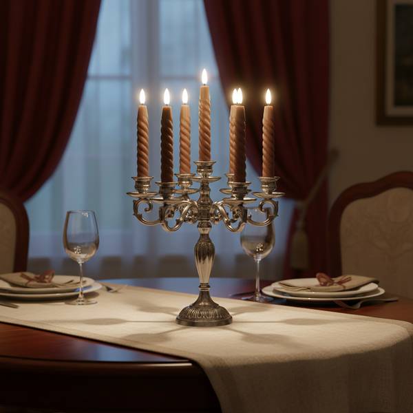 LED Stabkerzen 6er Set Braun