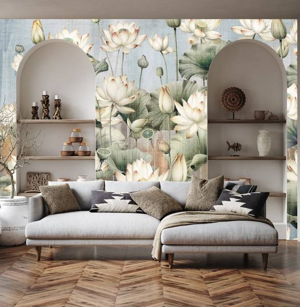 Vlies-Fotobehang VINTAGE Bloemen Blad 360 x 240 x 240 cm