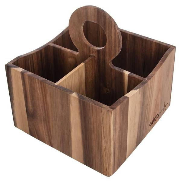 Besteckhalter 540586 Braun - Massivholz - 19 x 22 x 19 cm